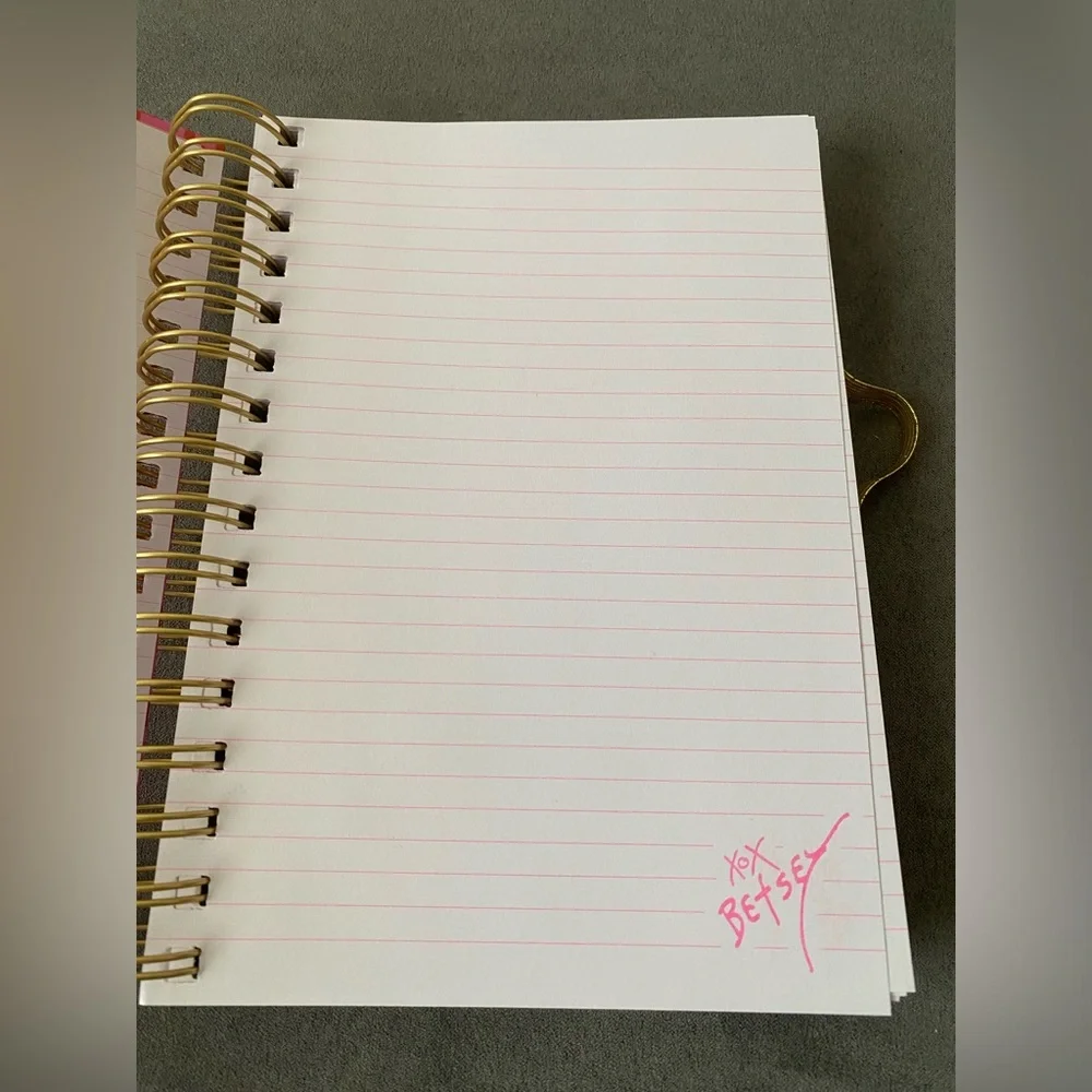 Betsey Johnson Pink and Red Plaid Spiral Notebook New